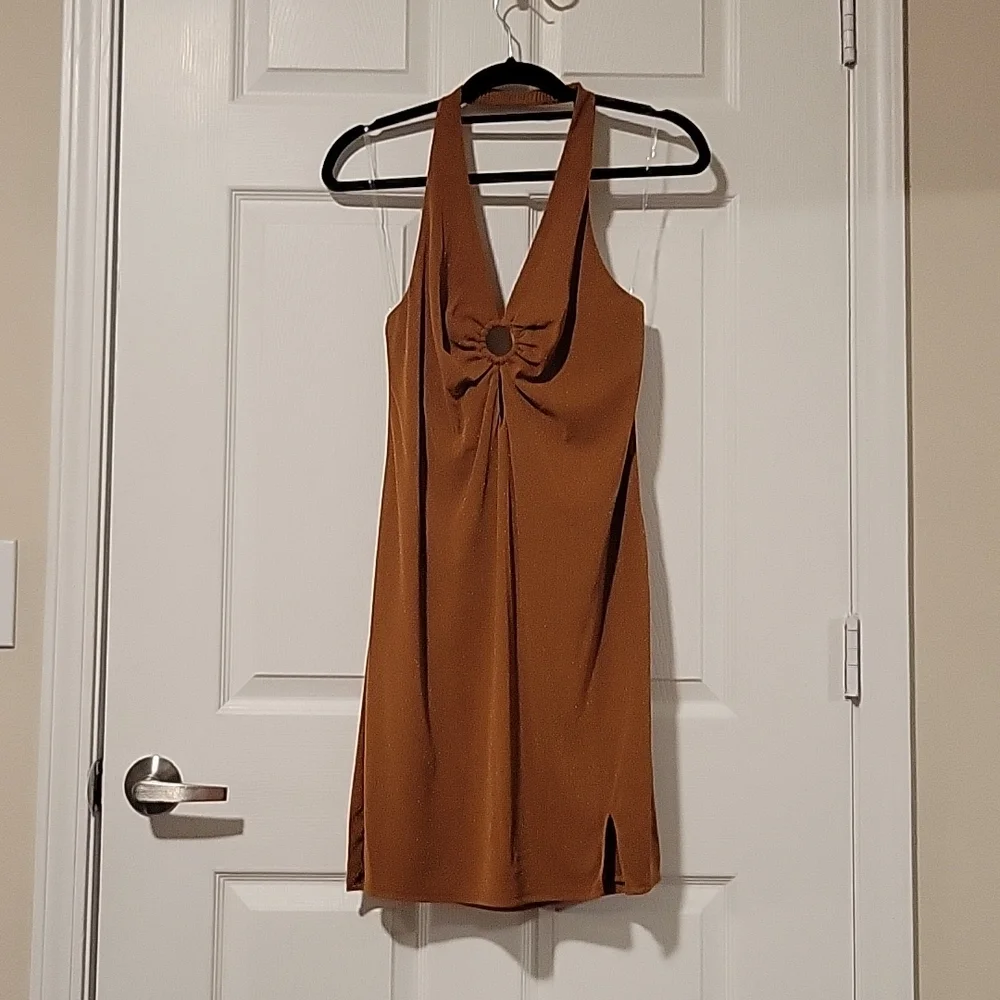 Wild Fable Shimmery Cut Out Halter Dress - Picture 4 of 5